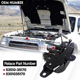 Front Hood Lock Latch Assy Fit for Toyoto 4Runner 1996 1997 1998 1999 2000 2001 2002 Replace for 5351035170 53510-35170