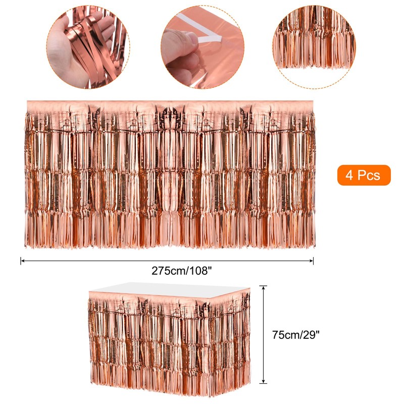 QUARKZMAN Pack of 4 29 x 108 inch rose gold