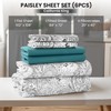 LUX Décor Paisley California King Sheet Set 6 Pc, Wrinkle
