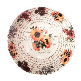 Rachel Ashwell Fall Cottage Floral Sunflower Ensemble Salad/Dessert Bowls, Set of 4, Multicolor, 8x8