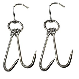 SUNRISE Kitchen Stainless Steel Meat Hooks Heavy Gauge (Pig Hooks) Pack of 2