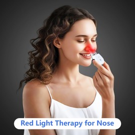 KTS Red Light Lamp Rhinitis Therapy Device, Wireless Nasal Rhinitis Therapy Device (630-650 nm), Integrated Blue Light Cleaning System in Housing for Red Light Nasal Therapy Device