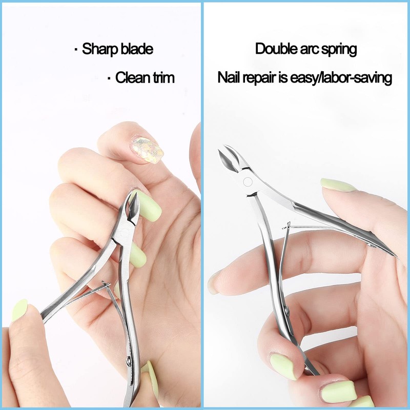 Cuticle Nippers Cuticle Remover Stainless Steel Nail Scissors Clipper, Stainless
