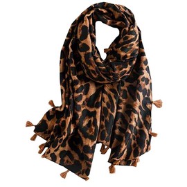 BUZZxSELECTION Women's Stole Leopard Print Large Scarf Animal Design SK003