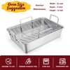 E-far 14 x 10.6 Inch Roasting Pan, Stainless Steel Turkey