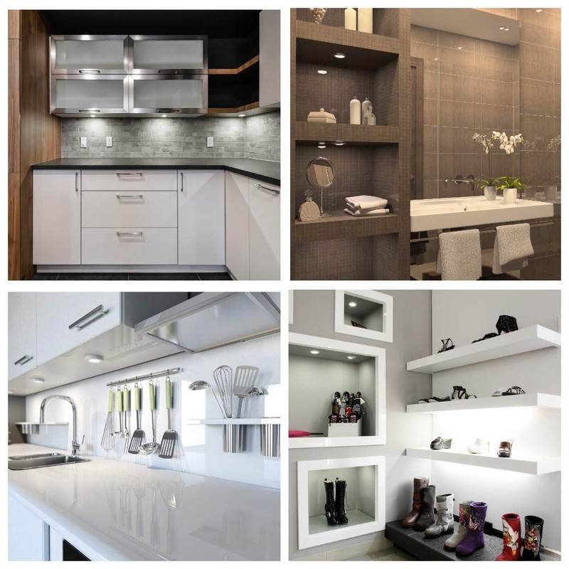 EShine Under Cabinet Puck Lights with Hand Wave Sensor –