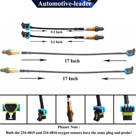Automotive-leader 4 piezas 234-4815 234-4816 Sensor de oxígeno de repuesto para Chevy Traverse Saturn Outlook Buick Enclave GMC Acadia 3.6L-V6 2009-2011, Lacrosse 2011