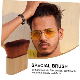 Ipetboom 2 Pcs Hair Cutting Brush Neck Hairbrush Styling Hair Salon Supplies Wooden Handle Cleaning Brush Safe Comfortable for Women Men