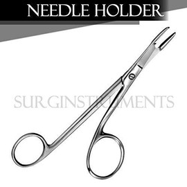 SurgicalOnline Stainless Steel Gillies Sheehan Needle Holder with Small Suture Scissors Straight 6" Dental, Emergency, Veterinary Instruments