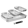 Grill Basket Set - BBQ Grill Tray with 3-Piece Grill