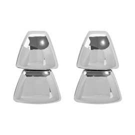 Double Rectangle Drop Stud Earrings for Women Lightweight Exaggerated Geometric Drop Statement Studs Earring Minimalist Delicate Y2K Beach Party Jewelry Gifts (Silvery)