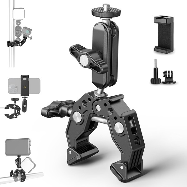 NEEWER Super Clamp 3" Dual Ball Head Magic Arm Cold