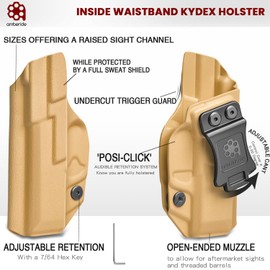 Amberide IWB KYDEX Holster Fit: Heckler & Koch (H&K) VP9 Pistol, Inside Waistband Concealed Carry, Adjustable Cant & 'Posi-Click' Retention, USA Made by Amberide