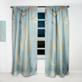 DesignQ Curtains 'Golden Marble Design I' Curtains for Bedroom, Curtains for Living Room, Curtains & Drapes - Thermal Insulated - Single Panel-52x63