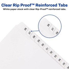 Avery Legal Dividers, Allstate Collated Sets, Letter Size, Side Tab, 26-50 Tab Set (01702)