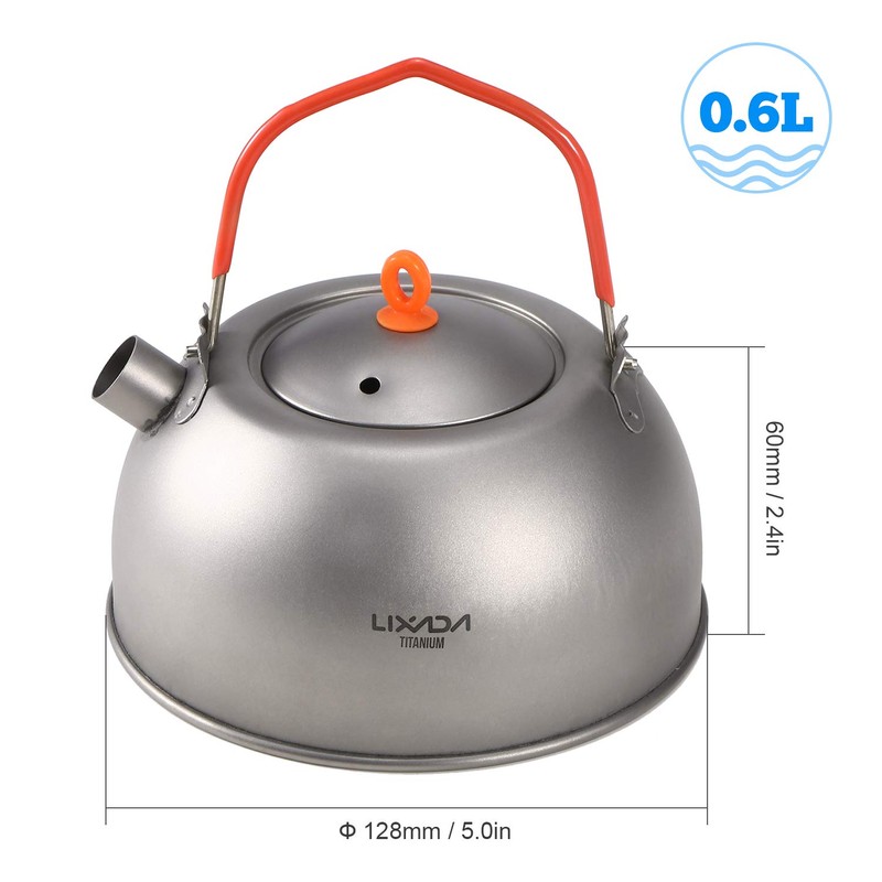 YaSao 600ml Titanium Tea Kettle for Boiling Water Coffee Tea