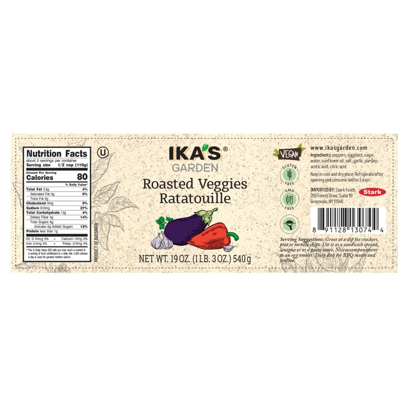 Ika's Garden Appetizer Vegetables (Pack of 1, Veggies Ratatouille)