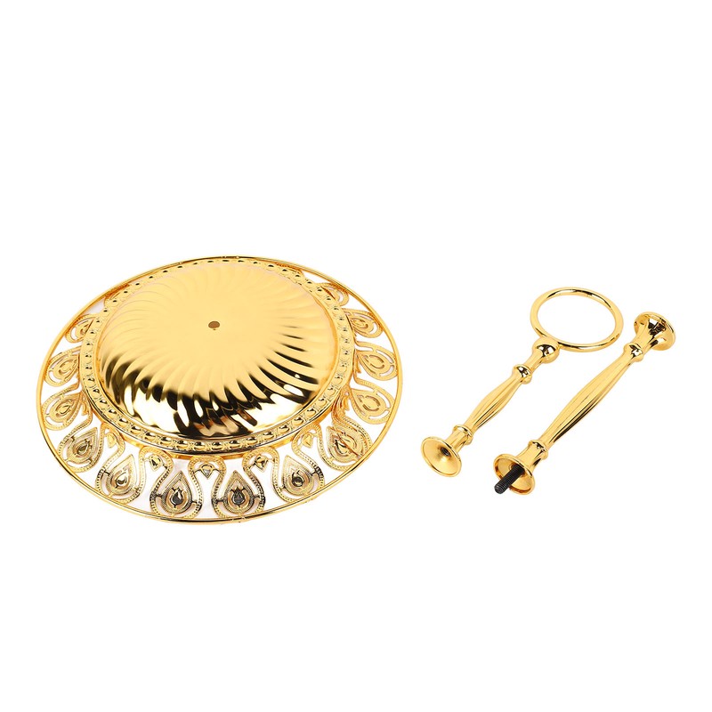 2 Tier Fruit Plate Metal Round Gold Plated Beautiful Cupcake