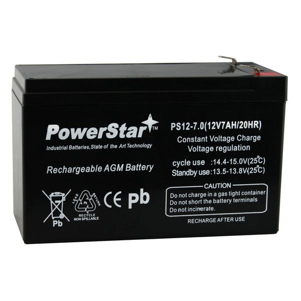 PowerStar 7.0 AH 12V SLA Battery Compatible with BP Series