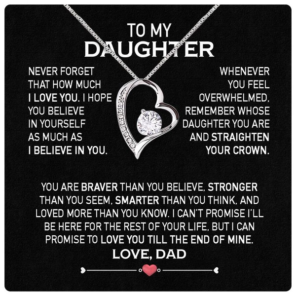 Larvincy To My Daughter Necklace From Dad With Heartfelt Message