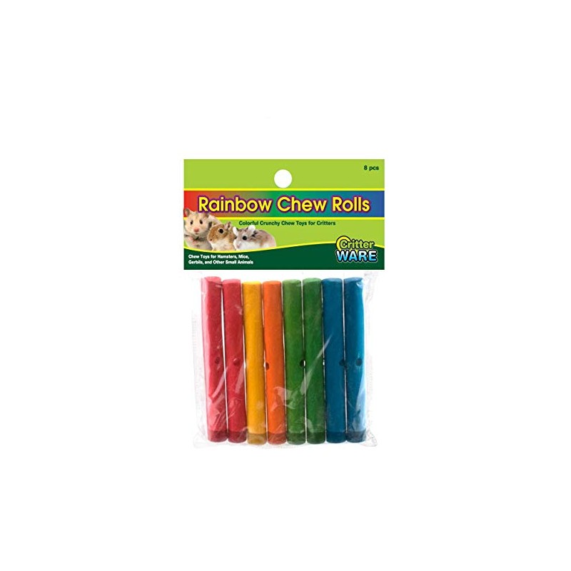 Ware Rainbow Chew Rolls, 8 Pieces, Fruit Scented Wood Chew