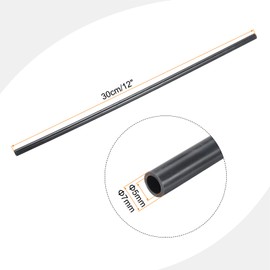 MECCANIXITY 0.28 Inch PVC Rigid Tube Round Pipe 5mm ID 7mm OD 12" High Impact for Water Pipe, Aquarium, Fish Tank, Greenhouse Garden, Deep Grey