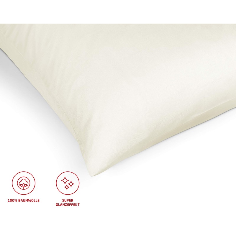 Fleuresse Colours Uni 9100-2044 Bolster Cover Maco Satin Orange 40/15