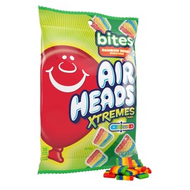 Airheads Candy, Xtremes Bites Sweetly Sour, Rainbow Berry, Non Melting, Bulk Party Bag, 6 oz (Pack of 12)