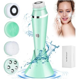 Cepillo De Limpieza Facial Multifuncional Masaje Con 3 Modos Turquesa