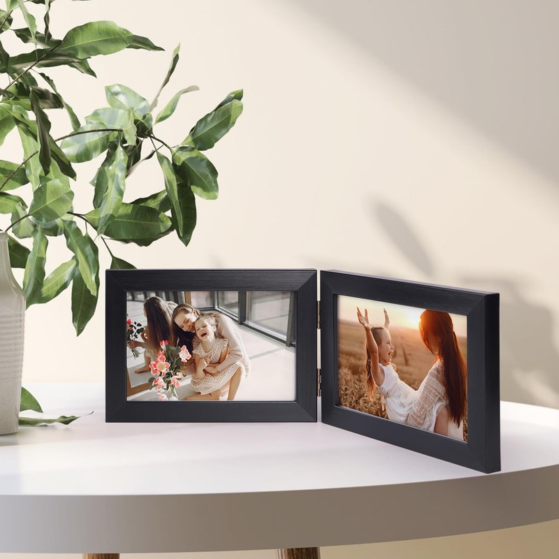 Giftgarden 4x6 Double Picture Frame with Real Glass Display Horizontal