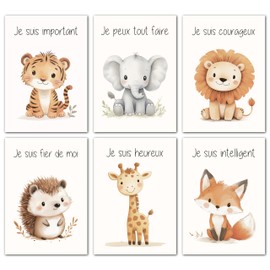 LAVEMA Decoration for Baby Room, Affirmation Poster A4 (21 x 30 cm), without Frame, Poster Animals, Children's Room, Boys Picture, Wall Poster for Children, Decoration, Safari, Jungle