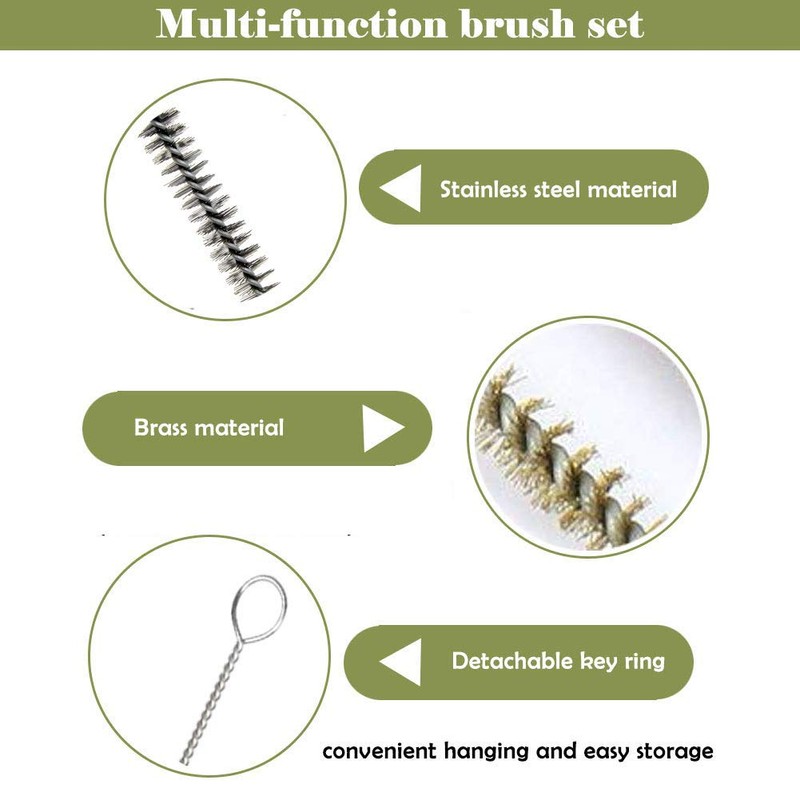 YXQ 12Pcs Tube Brush Kit Stainless Steel/Brass Round Wire Pipe