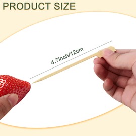 200PCS Cocktail Picks Bamboo Skewers for Appetizers 4.7inch Paddle Wooden Skewers, Fancy Flat Toothpicks for Party Drinks Fruit BBQ, Charcuterie Boards Accessories