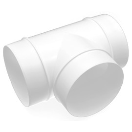 H&C VENT Plastic Pipe | T Stucco Plastic | 100 mm PVC Pipe | Ventilation Pipe 100 mm | Straight T-Way Connection Round Air Pipe
