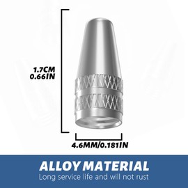 EKIND Bicycle Bicycle Tire Wheel Cap Universal Parts Valve Cap Aluminum (Set of 4, Pointed Shape, Silver)