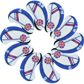 Golf Iron Head Covers with Number Printed Value 10 Pcs/Set, Golf Headcovers for Iron Club Lightweight Durable Portable Fit All Irons Clubs (Navy)