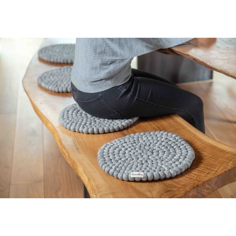 naturling Felt Seat Cushion 39 cm Round 100% Virgin Wool