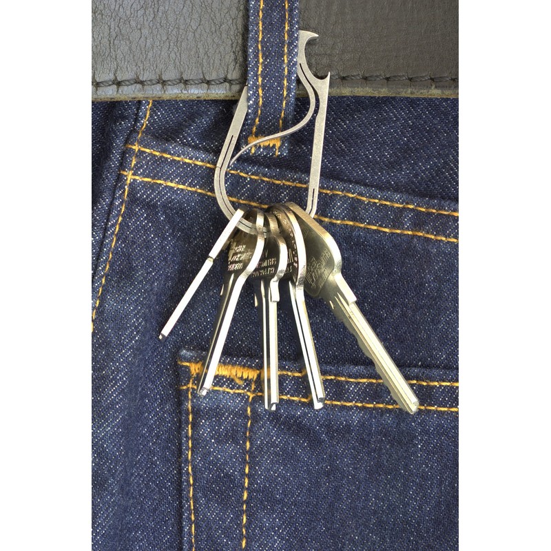 Bico Keyklipzサーフビコ キークリップ メンズTEAR DROP「ティアドロップ」チタンカラビナキーチェーン[KR25A-ST]カラー:ストーン仕上げ?グレー