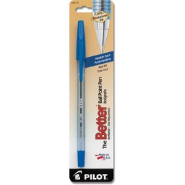 Pilot The Better Ballpoint Stick Pen, Medium Point, Blue Ink, Single Pen (36710)