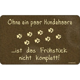 RAHMENLOS Original Schneidbrettchen: Ohne EIN Paar Hundehaare ist das Frühstück Nicht komplett