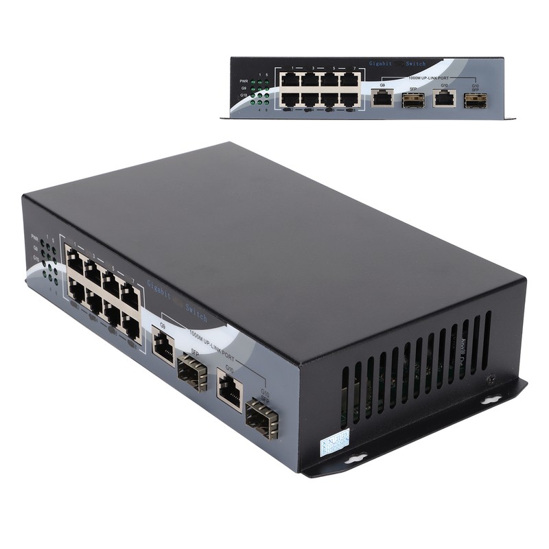 Ethernet Media Converter Twisted Pair RJ45 10/100/1000M 2 Optical Fiber