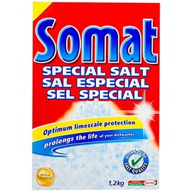 Somat Dishwasher Salt - Coarse-Grained, Lime Protection, Softens Water, Prevents Stains, Extends Dishwasher Life, 1.2 KG (2.6 LB), 2 Pack