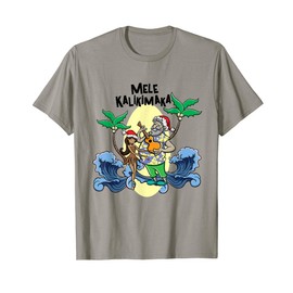Mele Kalikimaka Merry Christmas Hawaii Santa T-Shirt
