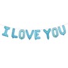 16 inch Marry me I Love You Letter Balloons Kit Valentines Day Anniversary Wedding Banner Decorations for Event Party (I LOVE YOU Light Blue)