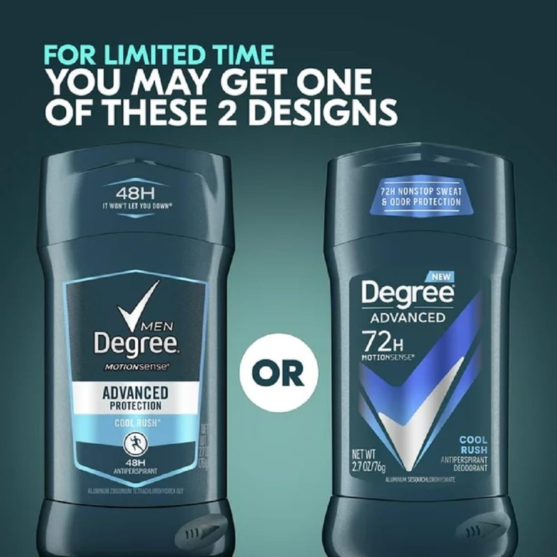 Unilever Degree Men Antiperspirant Deodorant, Cool Rush, 2.7 Ounce