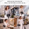 Bolso bandolera de piel para mujer, Bolso cruzado para mujer