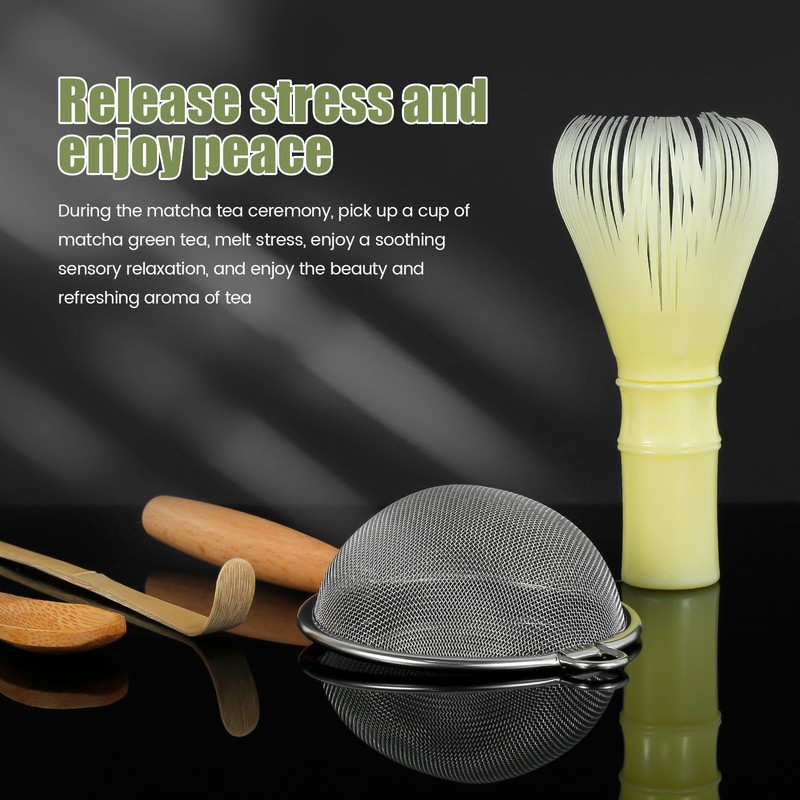4Pcs Japanese Matcha Tea Set for Beginners Matcha Making Starter