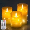 DANIP White LED flameless Candle with Embedded Star Light String,
