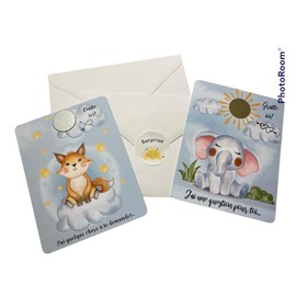 Set of 2 Scratch Cards "Willst du sein mein Paten?" and "Willst du meine Patentink?" 14 x 10 cm