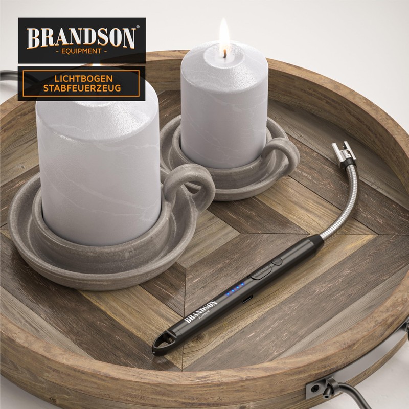 Brandson - Feuerzeug elektrisch - Stabfeuerzeug Lichtbogen mit Akku -